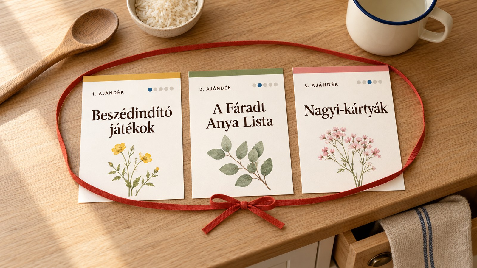 A 3 ajándék: Beszédindító játékok, A Fáradt Anya Lista és a Nagyi-kártyák