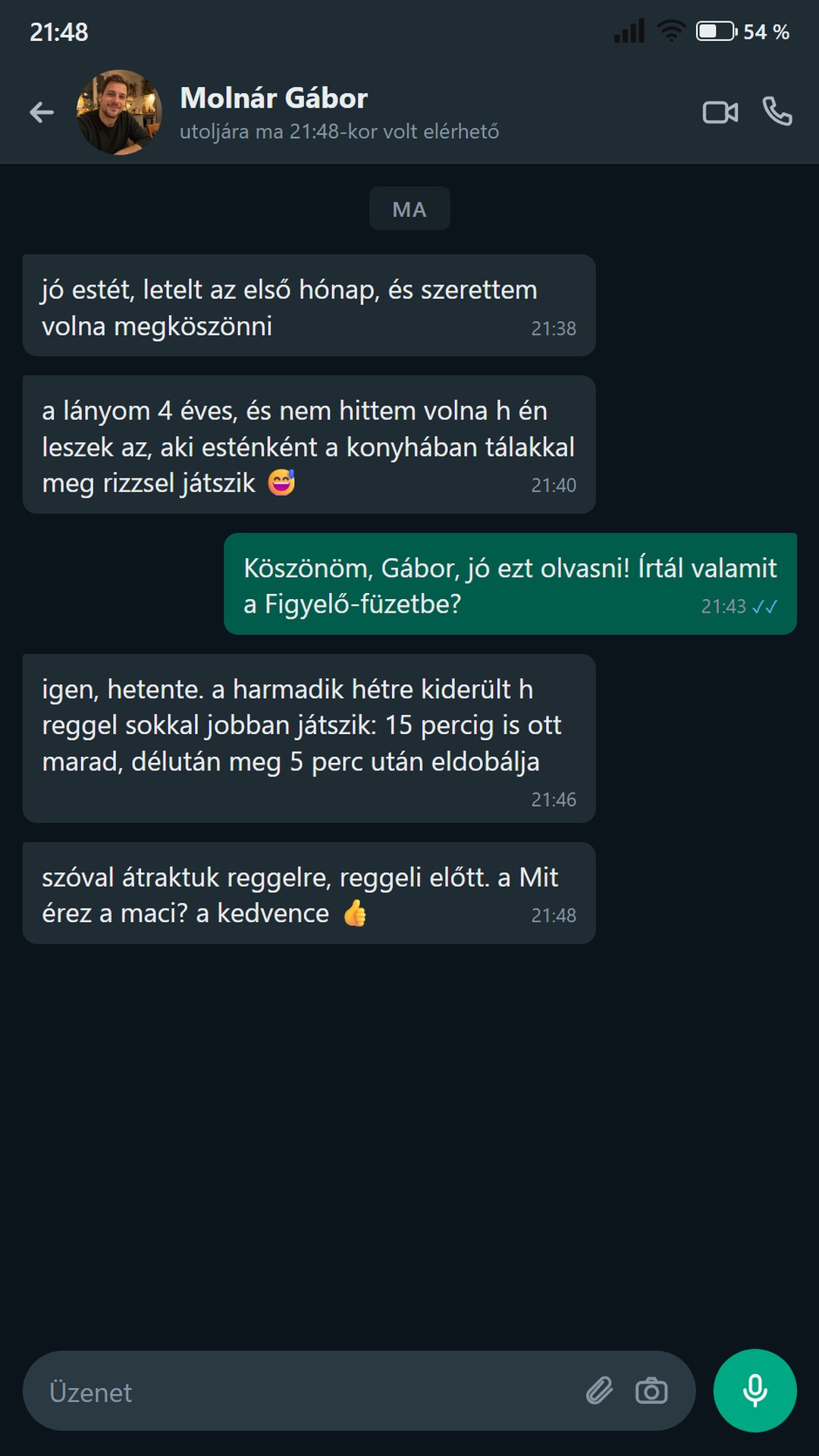 Egy apuka meséli, mit látott a Figyelő-füzetben egy hónap után