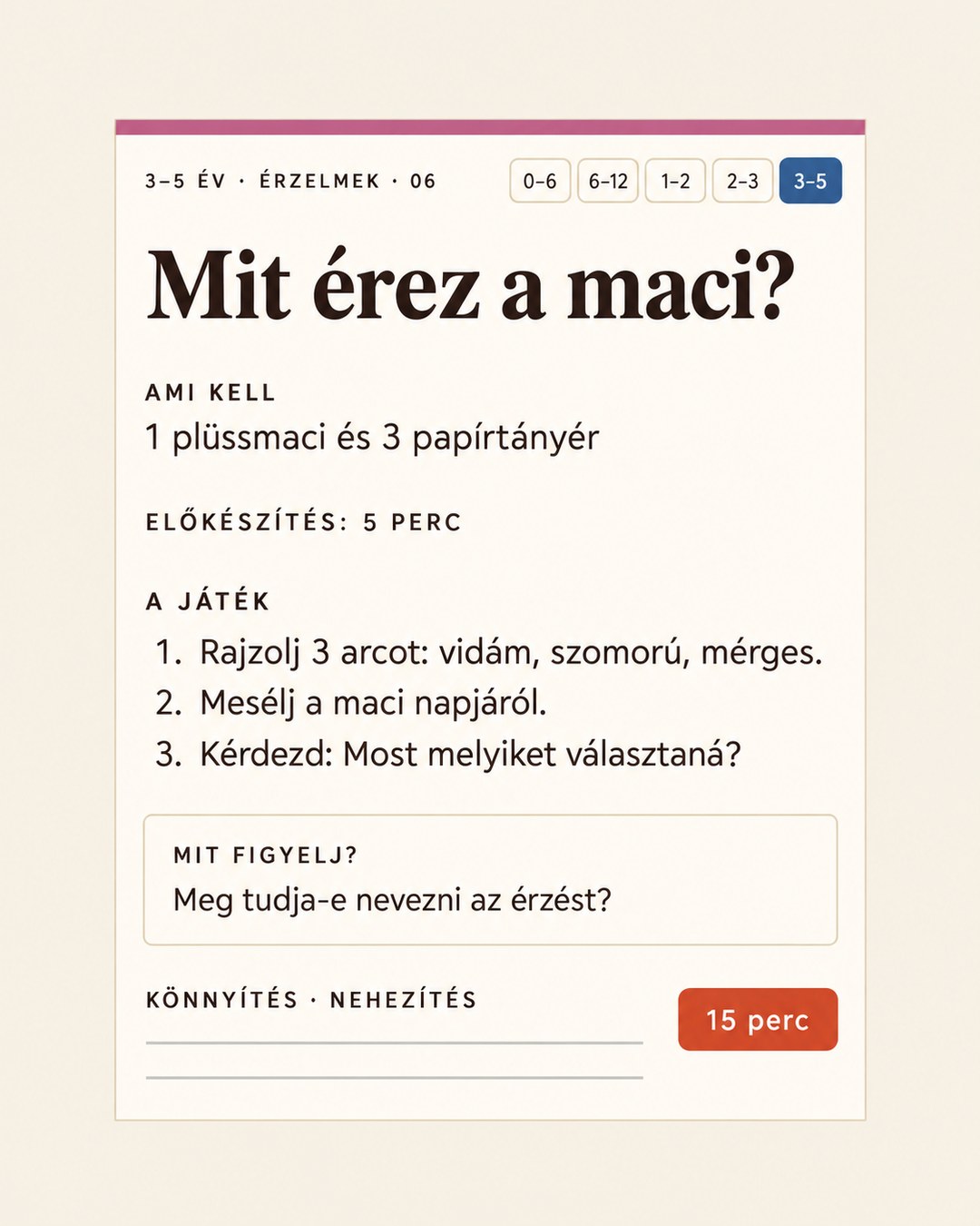 3–5 év, érzelmek: mit érez a maci?